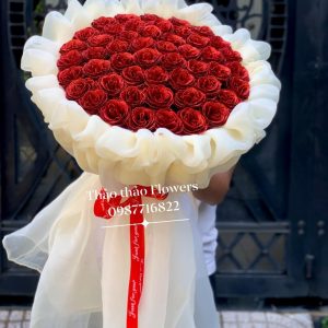 hoa sáp kim tuyến 50 bông đỏ