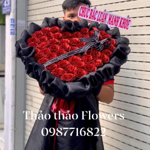 hoa sáp 50 bông tim