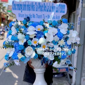 Bình Hoa lụa mix hoa sáp cao cấp 04