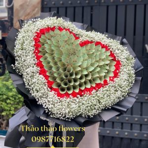 Hoa Tiền 100 tờ 100k mix hoa Babi tươi